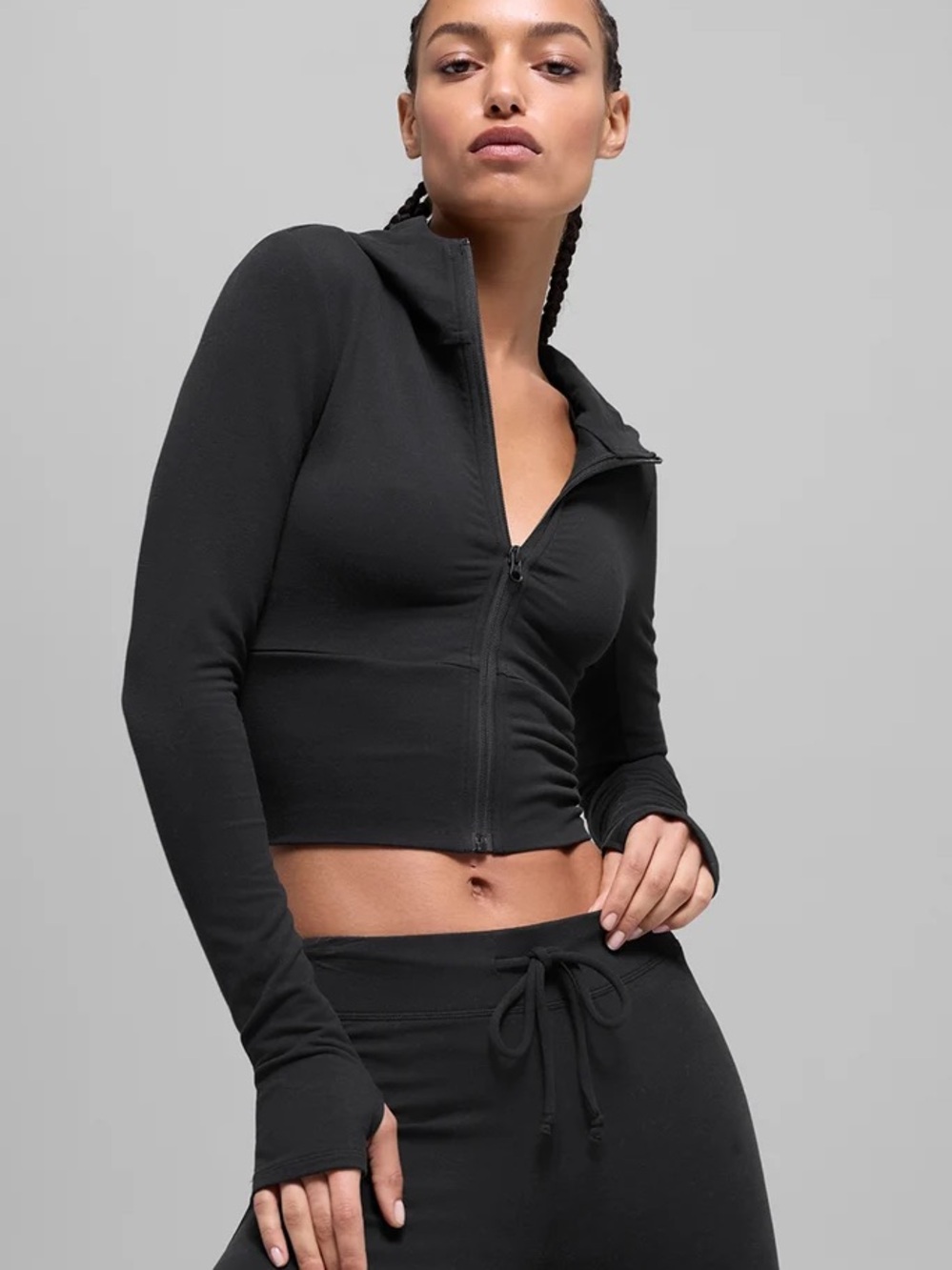 ALO Yoga Sway Full Zip Hoodie, Black, S